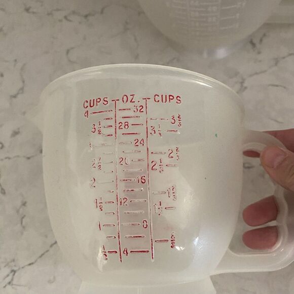 Tupperware Classic Mix-N-Store Measuring Pitcher Set with Red Lid - 1 & 2 Qt. - Picture 5 of 11